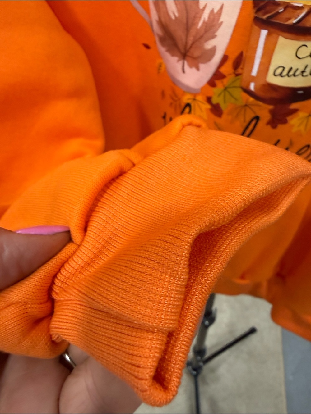 SHEIN Orange "Just a Girl Who Loves Fall" Graphic Sweatshirt NWOT - Picture 5 of 5